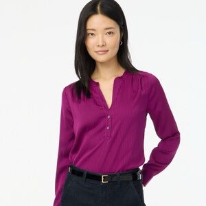 J Crew Berry Striped Blouse